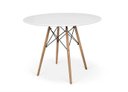 Ver imagem 2 de Conjunto de Mesa de Jantar Eames Eiffel Redonda 110cm Tampo de Madeira com 6 Cadeiras - Branco