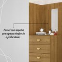 Ver imagem 5 de Cômoda Roupeiro com Espelho 2 Portas 4 Gavetas Cristal - Nature