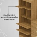 Ver imagem 7 de Cômoda Roupeiro com Espelho 2 Portas 4 Gavetas Cristal - Nature