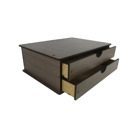 Suporte Monitor De Computador Com Gaveta Mdf Marrom Make Laser SPM