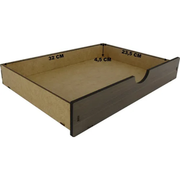 Suporte Monitor De Computador Com Gaveta Mdf Marrom Make Laser SPM - 4