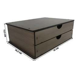 Suporte Monitor De Computador Com Gaveta Mdf Marrom Make Laser SPM - 3