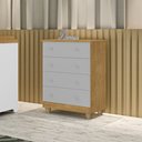 Ver imagem 2 de Conjunto Cômoda e Guarda Roupa Lara Nature Cinza Infantil Quarto Completo Moderno Criança Bebê