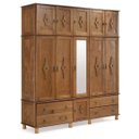 Ver imagem 3 de Guarda-Roupa Casal com Espelho 11 Portas 4 Gavetas Em Madeira Maciça Colonial Móveis Serpil