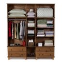 Ver imagem 2 de Guarda-Roupa Casal com Espelho 11 Portas 4 Gavetas Em Madeira Maciça Colonial Móveis Serpil