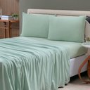 Ver imagem 2 de Jogo de Lençol Cama King 4 Peças 100% Algodão Malha Penteada:verde