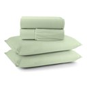 Ver imagem 3 de Jogo de Lençol Cama King 4 Peças 100% Algodão Malha Penteada:verde