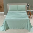 Ver imagem 1 de Jogo de Lençol Cama King 4 Peças 100% Algodão Malha Penteada:verde
