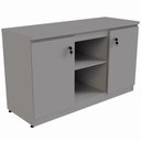 Ver imagem 1 de Armário Baixo Credenza 120x45cm Linha Versa Cinza para Escri