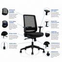 Ver imagem 6 de Cadeira para Escritório Ergonômica Giratória Diretor Premium Reclinável Netflex Preto