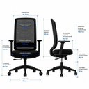 Ver imagem 4 de Cadeira para Escritório Ergonômica Giratória Diretor Premium Reclinável Netflex Preto