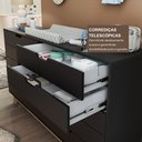 Ver imagem 4 de Cômoda para Quarto Infantil 10 Gavetas 100% MDF Alice Preto/Freijó