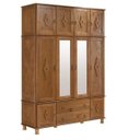 Ver imagem 3 de Guarda-Roupa Casal com Espelho 10 Portas 2 Gavetas Em Madeira Maciça Colonial Móveis Serpil