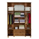 Ver imagem 2 de Guarda-Roupa Casal com Espelho 10 Portas 2 Gavetas Em Madeira Maciça Colonial Móveis Serpil