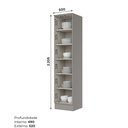 Ver imagem 4 de Paneleiro 50cm 100% MDF 01 Porta com 05 Prateleiras Cinza Americana