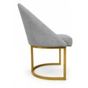 Ver imagem 5 de Kit 06 Cadeiras Poltrona de Jantar Lua Suede Cinza Base Ferro Dourado Dal Poz Estofados