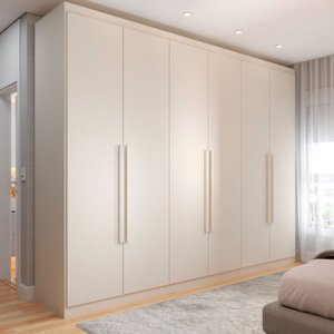 Guarda-roupa Casal Madalena 6 Portas 4 Gavetas 100% Mdf Off White - Panorama Móveis