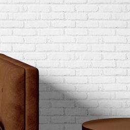 Papel de Parede Adesivo Lavável Estilo Tijolinho Branco - 1