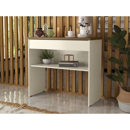 Aparador Max 90 Off White com Freijó 1 Gaveta - Ofertamo - 2