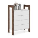 Ver imagem 2 de Gaveteiro com 4 Gavetas Multimóveis CR25006 Branco/Nogal