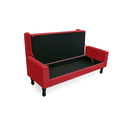 Ver imagem 3 de Jogo Cabeceira Geovana + Calçadeira Fênix Casal 140cm Suede Vermelho - LM DECOR
