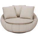 Ver imagem 4 de Kit 02 Poltronas Para Sala De Estar Decorativa Giratória Kira M03 Linho Bege - Lyam Decor
