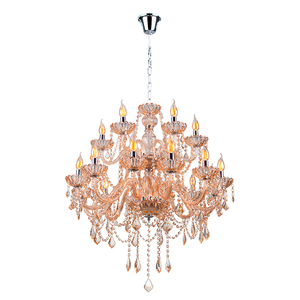 Lustre Pendente de Cristal Candelabro Maria Tereza Nice 18 lâmpadas E14 Bivolt:Champagne/110V/220V
