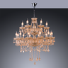 Lustre Pendente de Cristal Candelabro Maria Tereza Nice 18 lâmpadas E14 Bivolt:Champagne/110V/220V - 2