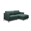 Ver imagem 2 de Sofá Decorativo Karine 3 Lugares Sala de Estar 230cm com Chaise Pés em Aço Couro Verde Musgo G88 - G