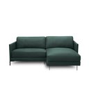 Ver imagem 5 de Sofá Decorativo Karine 3 Lugares Sala de Estar 230cm com Chaise Pés em Aço Couro Verde Musgo G88 - G