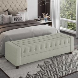 Recamier Calçadeira Bau 160 cm Pes MDF Parri Linho SL 76 Peer - 7