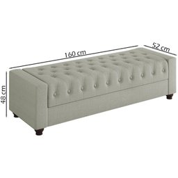 Recamier Calçadeira Bau 160 cm Pes MDF Parri Linho SL 76 Peer - 4