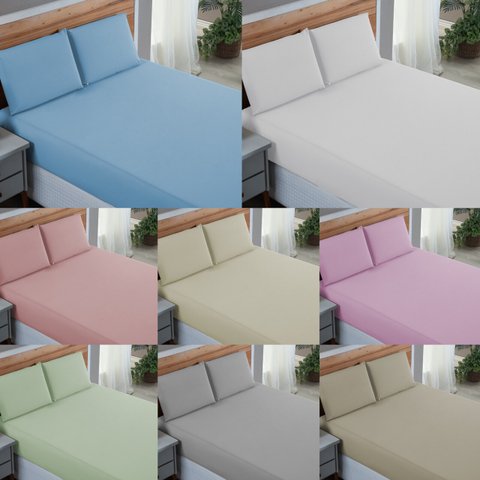 Lençol Cama Box Solteiro 200 Fios 2 Peças Conjunto 100% Algodão:palha