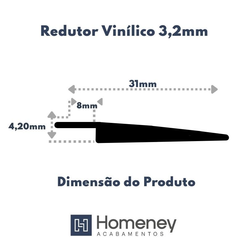 Perfil Redutor Para Piso Vinilico 3,2mm - Homeney - Champanhe - 1m - 2
