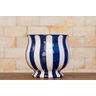 Vaso Decorativo Listrado em Cerâmica Moldado e Pintado a Mão Liso - 3