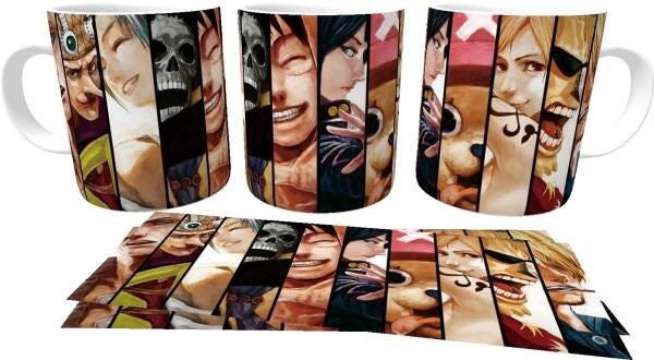 Caneca Porcelana Geek Otaku One Piece Personagens - 1
