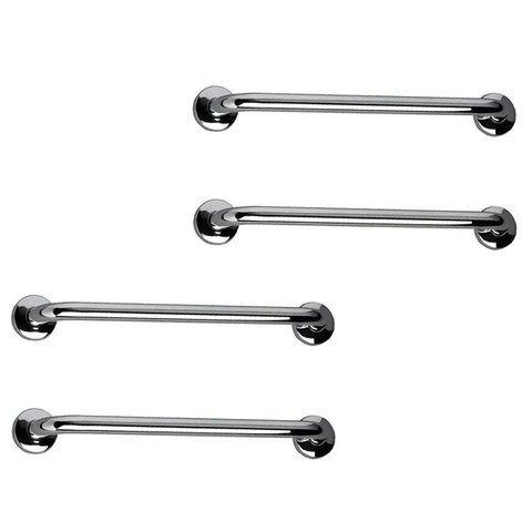 Barra de Apoio Inox 60cm Kit 4 Unidades Idoso Deficiente Banheiro Box Acessibilidade Cadeirante Supo