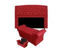 Ver imagem 1 de Cabeceira Geovana e Calçadeira Veneza Baú Queen 160cm Suede Vermelho - LM DECOR