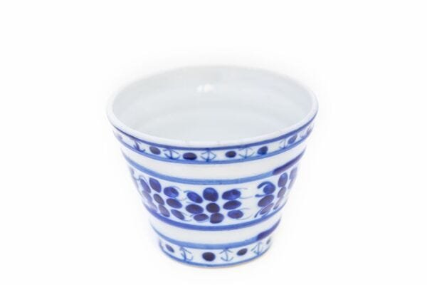 Cachepot Decorativo de Porcelana Azul e Branca Pintado a Mão Pequeno - 2