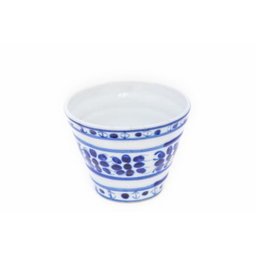 Cachepot Decorativo de Porcelana Azul e Branca Pintado a Mão Pequeno - 2