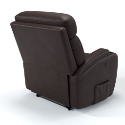 Poltrona do Papai Reclinável em Corino Sintético Cor Marrom Reclinação Elétrica - Modelo Florença - 3