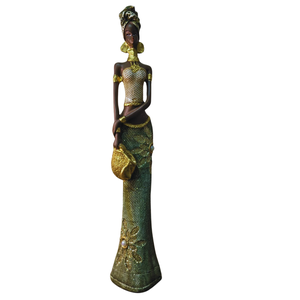 Estatueta - Mulher Africana:Linda e elegante estatueta decorativa, perfeita para adicionar um toque 