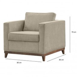 Poltrona Suede com Pés em Madeira Aspen - 2 Poltrona Suede com Pés em Madeira Aspen - 2