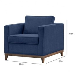 Poltrona Suede com Pés em Madeira Aspen - 2 Poltrona Suede com Pés em Madeira Aspen - 2