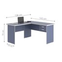 Ver imagem 2 de Mesa em L Luca 02 Gavetas com Gaveteiro Azul