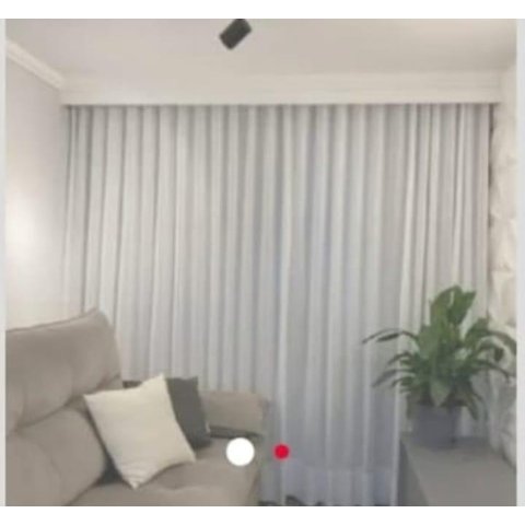 Cortina Trilho Suiço Forro com Linho 6.00 X 2.80