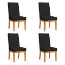 Ver imagem 1 de Kit 4 Cadeiras de Jantar Solana Veludo Preto Base de Madeira - Pallazio