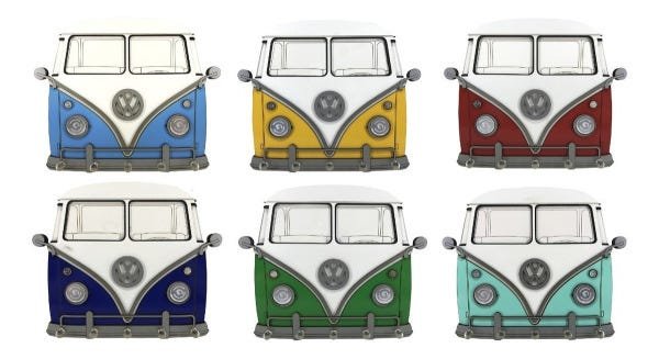 Porta Chaves Decorativo Kombi Vermelha Corujinha Volkswagem - 3