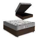 Ver imagem 2 de Cama Box Bau Casal Marrom + Colchão Casal Evolution Molas Ensacadas (138x188x32) - Probel