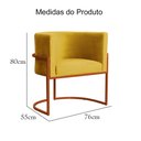 Ver imagem 7 de Poltrona Decorativa Luana Veludo Mostarde Base Bronze - Fm